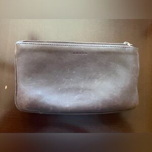 Coach Dark Brown Leather Toiletry Bag